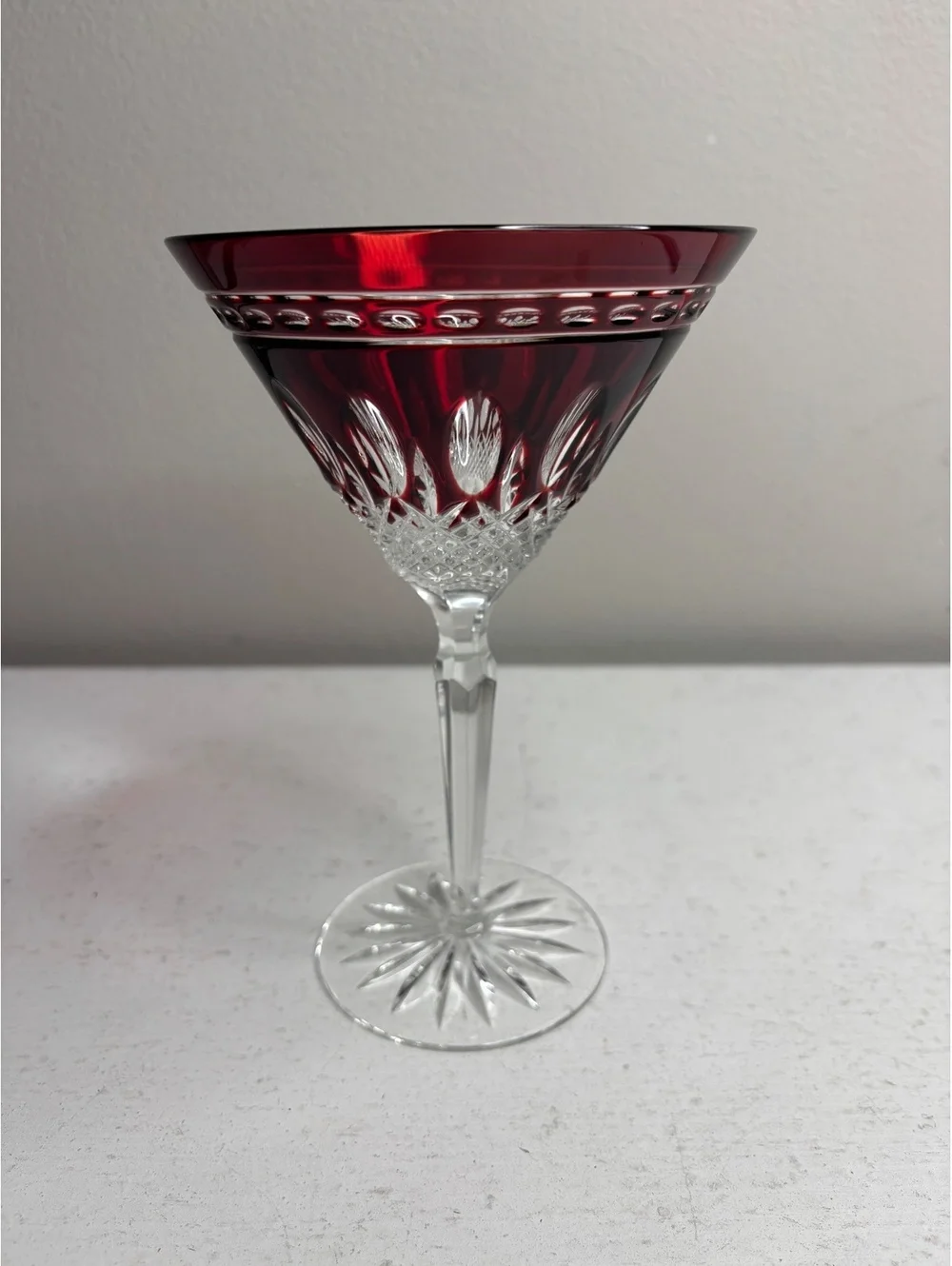 Waterford Crystal Clarendon Ruby Red Martini Glass